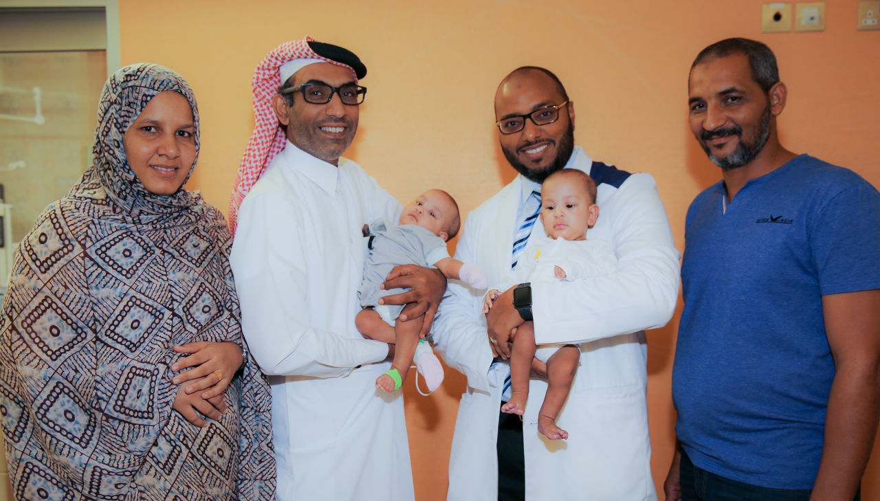 1. Sidra Medicine - Separated Twins with parents Dr. Mansour Ali Dr. Abdalla Zarroug.JPG