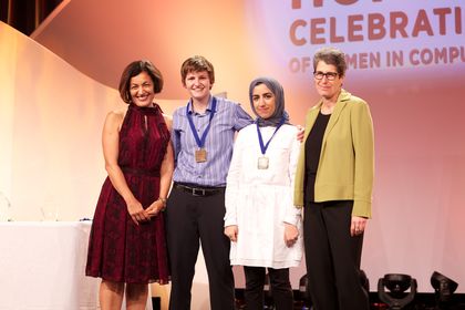 Amna Al Zeyera wins first place at the Grace Hopper Celebration of Women in Computing conference.jpg