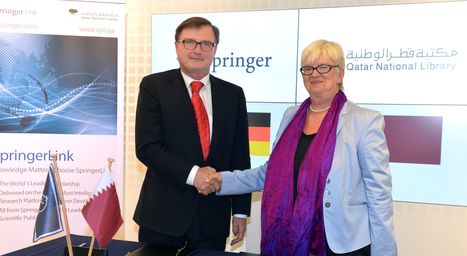 Dr. Claudia Lux, Project Director of Qatar National Library and Mr. Derk Haank, CEO of Springer -.jpg