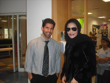 Grade 4 teacher Don Douglas with Arab Idol star Ahlam.JPG
