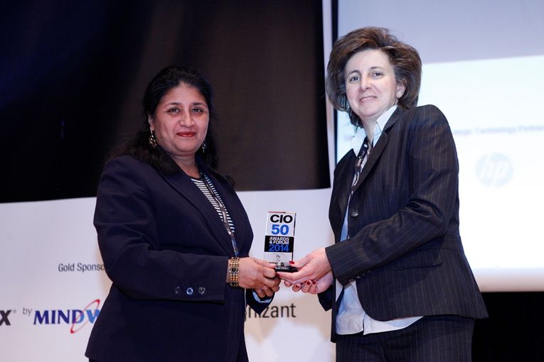 QNL's Associate Director for IT,Krishna Roy Chowdhury receiving the CIO 50 Award 2014'