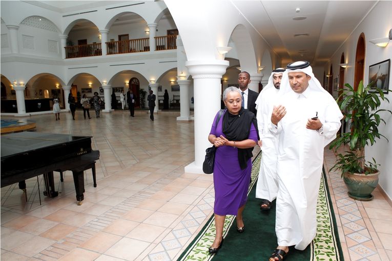 The First Lady of Kenya Her Excellency Margaret Kenyatta Engineer Saad Al Muhannadi President of Qatar Foundation.jpg